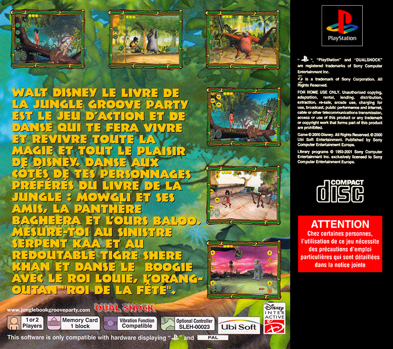 Walt Disney Le Livre de la Jungle : Groove Party - Dos
