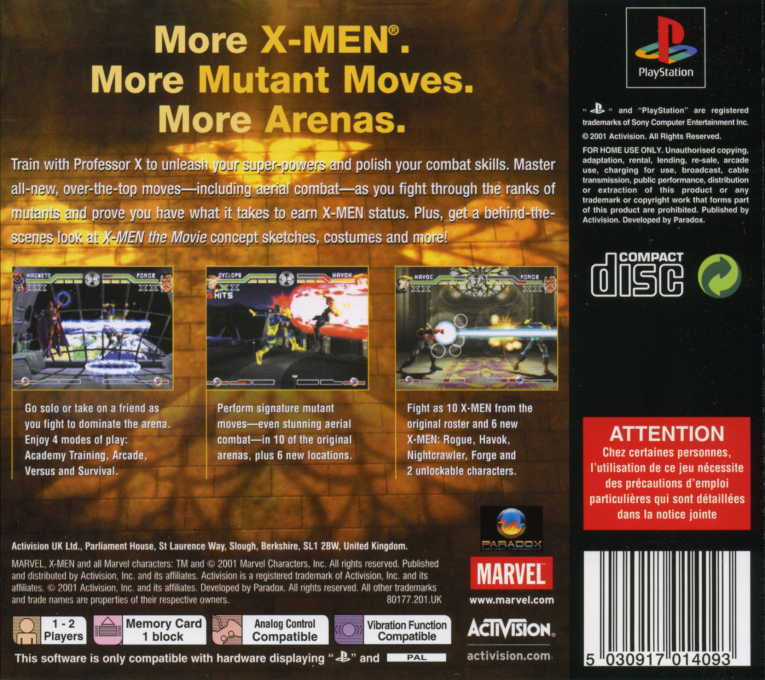X-Men : Mutant Academy - Dos