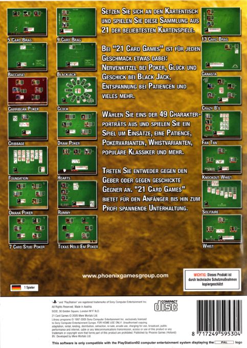 21 Card Games - Dos