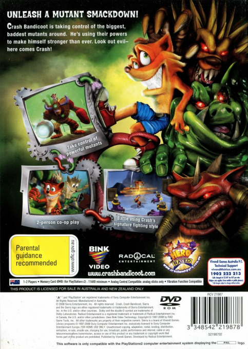 Crash - Génération Mutant - Dos