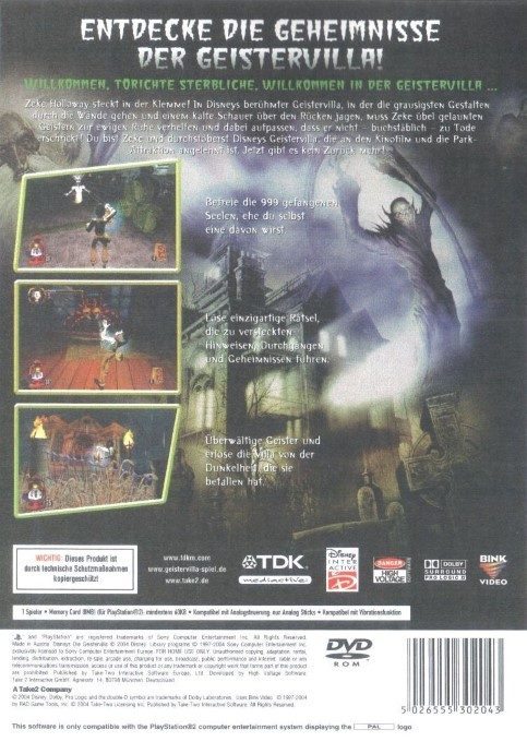 Disney Le Manoir Hanté dos