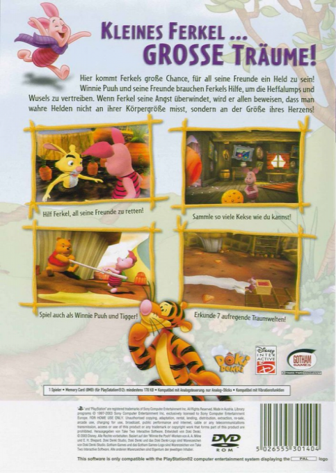 Disney Les Aventures de Porcinet - Dos