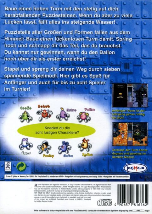 Egg Mania : Eggstreme Madness dos