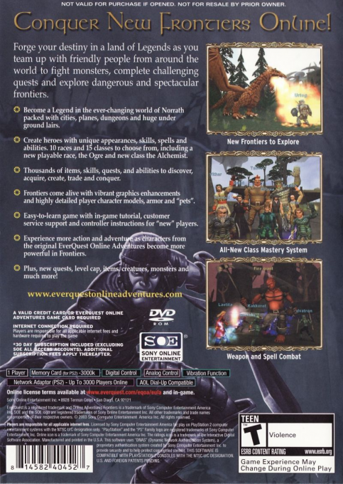 EverQuest Online Adventures : Frontiers - Dos