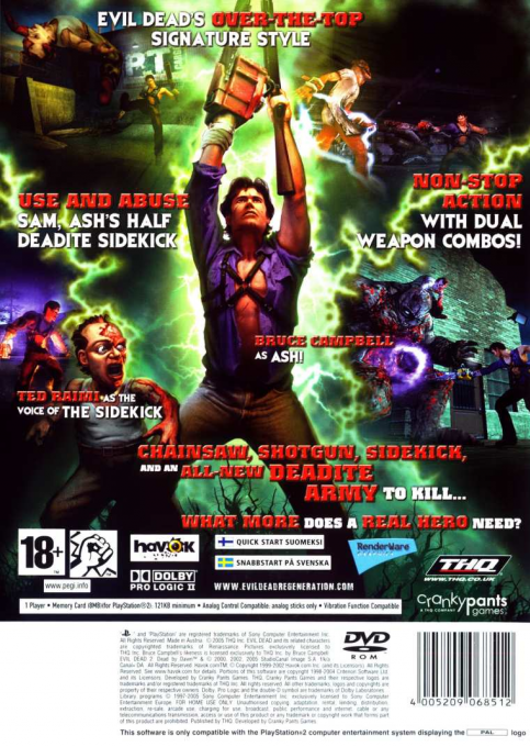 Evil Dead : Regeneration - Dos