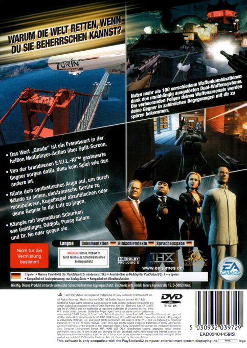 GoldenEye : Au Service du Mal - Dos