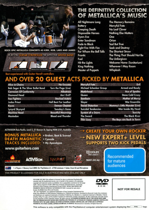 Guitar Hero : Metallica - Dos