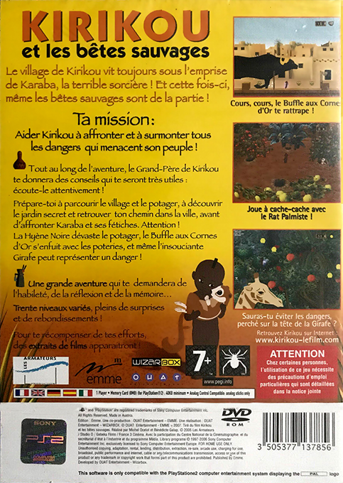 Kirikou et les Bêtes Sauvages - Dos