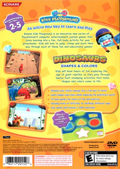 Konami Kids Playground : Dinosaurs, Shapes & Colors dos