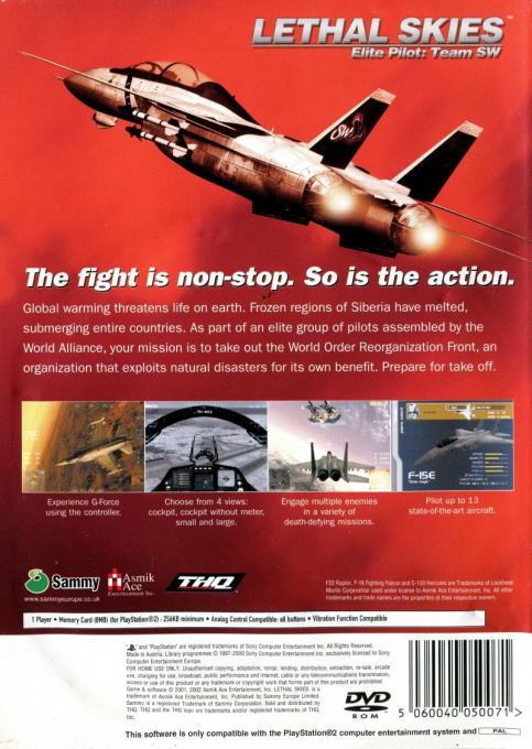 Lethal Skies : Elite Pilot, Team SW - Dos