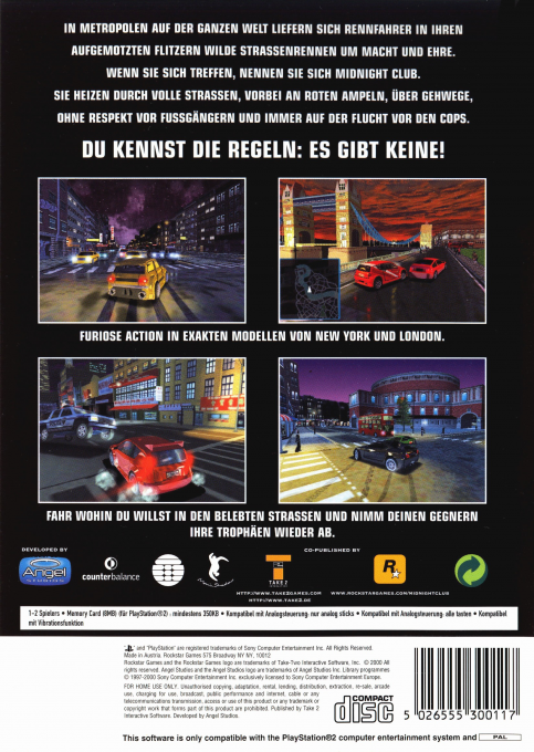 Midnight Club : Street Racing - Dos