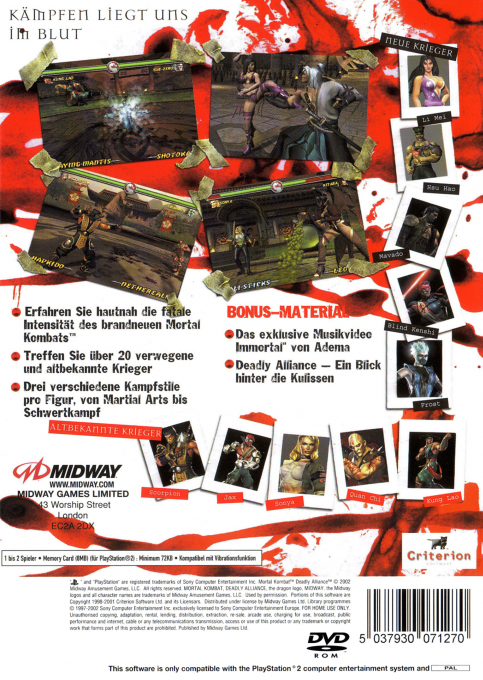 Mortal Kombat : Deadly Alliance - Dos