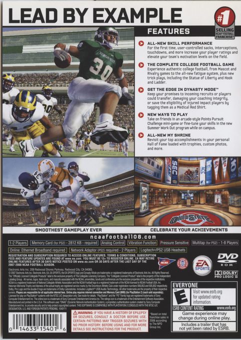 NCAA Football 08 dos