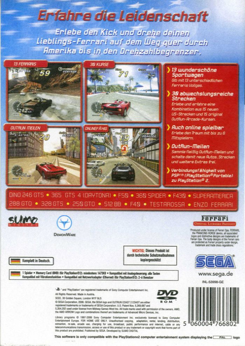 OutRun 2006 : Coast 2 Coast - Dos