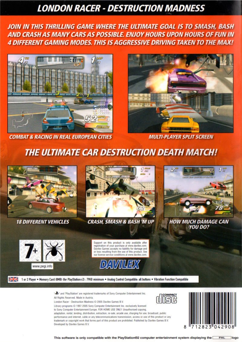 Paris-Marseille Racing : Destruction Madness dos