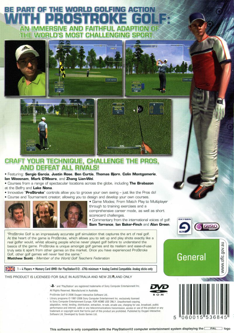 ProStroke Golf : World Tour 2007 - Dos