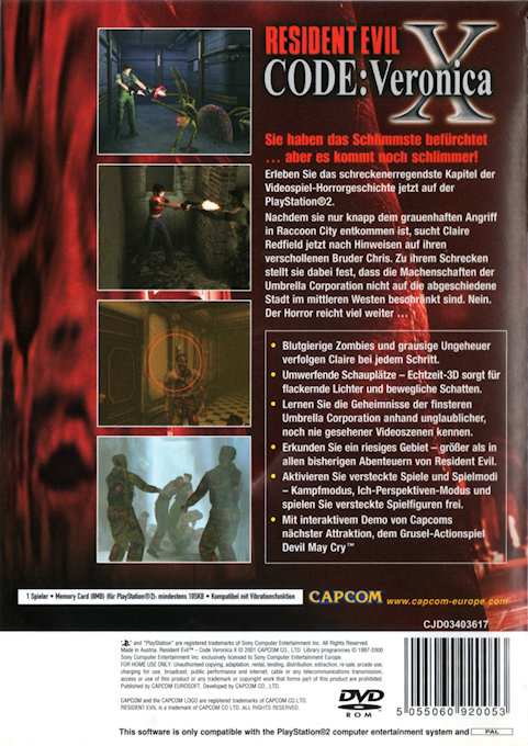 Resident Evil Code : Veronica X - Dos