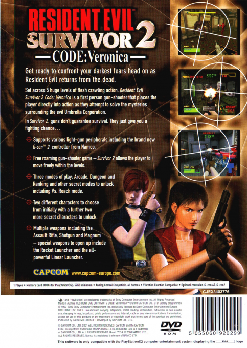 Resident Evil - Survivor 2, Code, Veronica - Dos