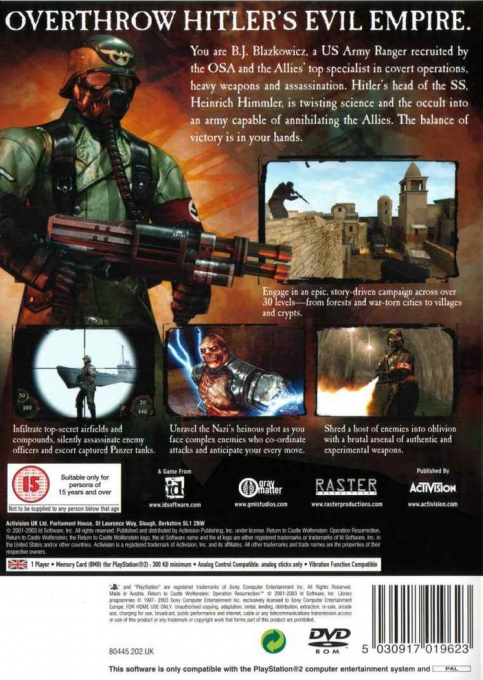 Return to Castle Wolfenstein : Operation Resurrection - Dos