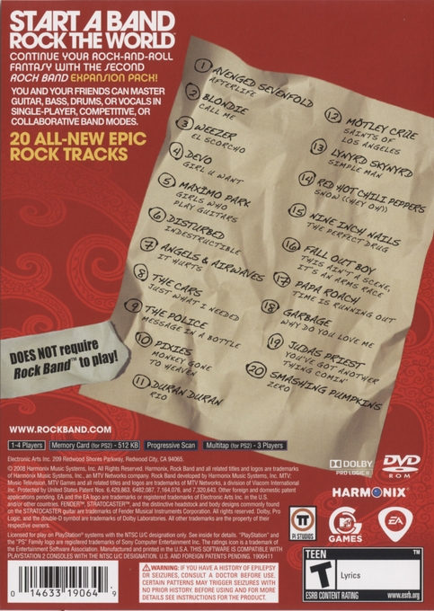 Rock Band : Track Pack Volume 2 - Dos