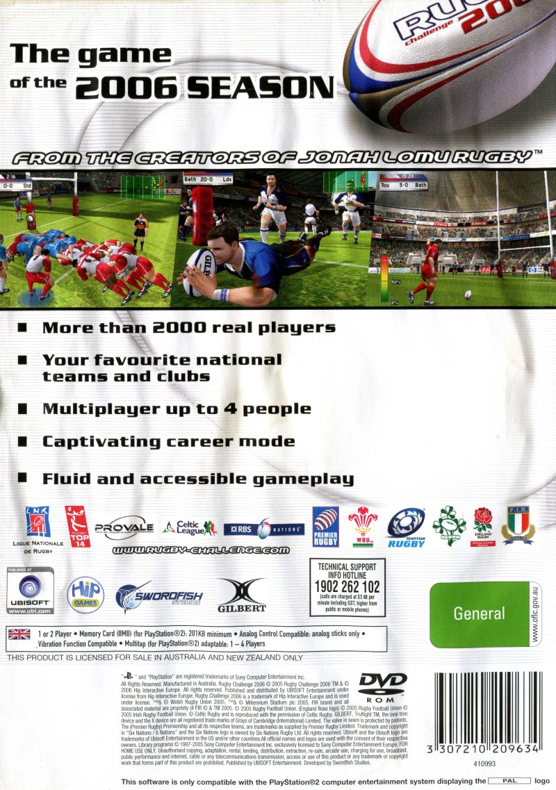 Rugby Challenge 2006 - Dos
