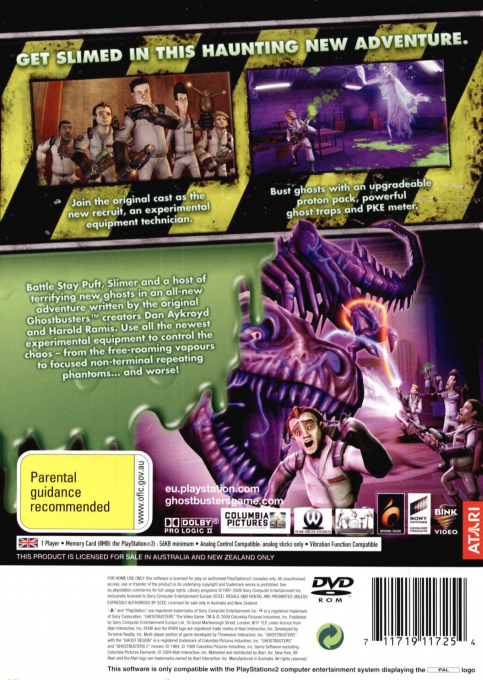 S.O.S. Fantômes : Le Jeu Vidéo - Dos