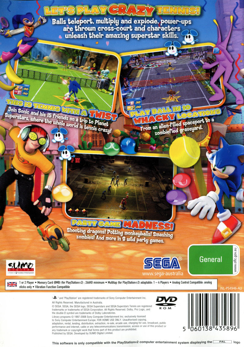 Sega Superstars Tennis - Dos