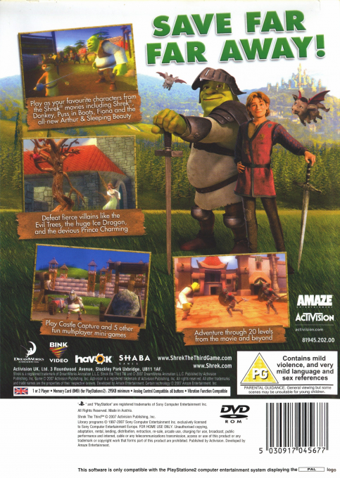 Shrek Le Troisième - Dos