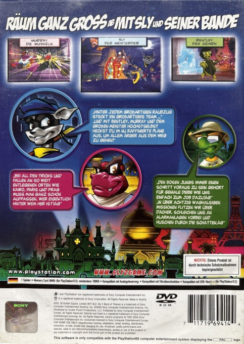 Sly 2 : Association de Voleurs - Dos