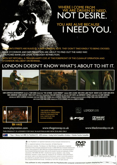 The Getaway : Black Monday - Dos