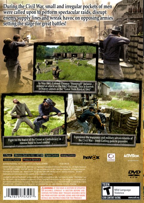 The History Channel : Civil War - Secret Missions dos
