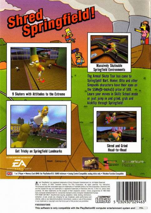 The Simpsons Skateboarding - Dos