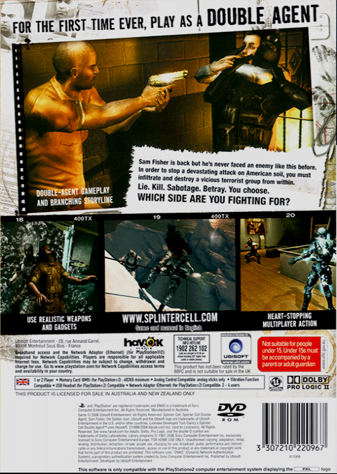 Tom Clancy's Splinter Cell : Double Agent - Dos