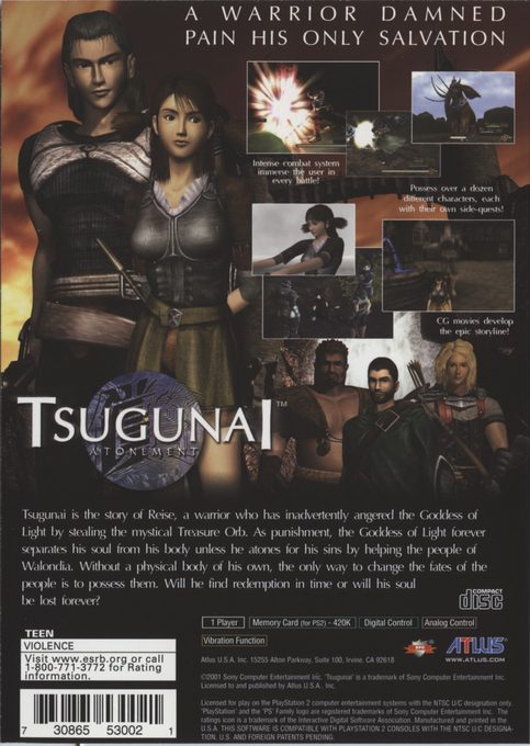 Tsugunai : Atonement dos