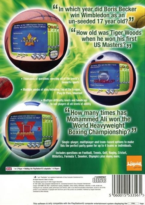 Ultimate Sports Quiz, The dos