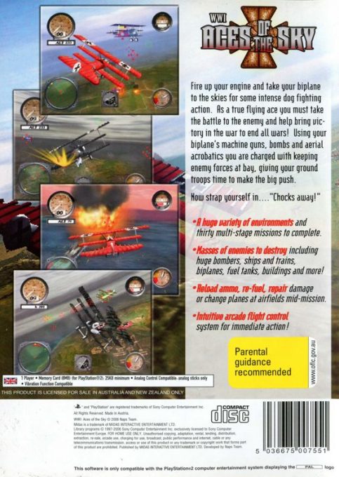 WWI : Aces of the Sky dos