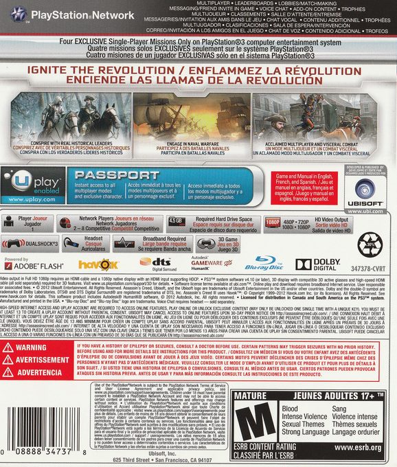 Assassin's Creed 3 - La Tyrannie Du Roi Washington - Partie 1 - Déshonneur - Dos