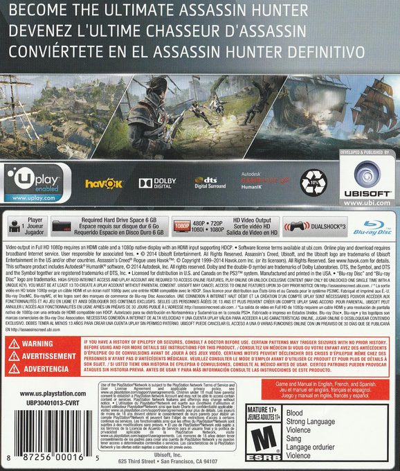 Assassin's Creed Rogue - Dos
