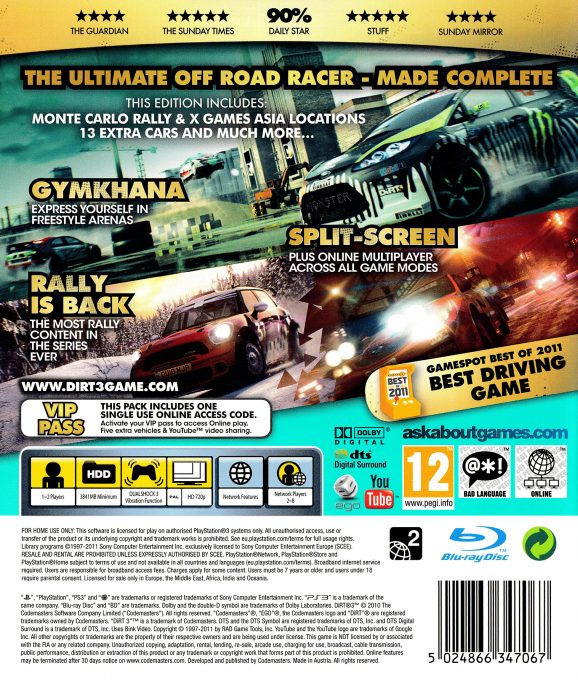 DiRT 3 : Complete Edition - Dos