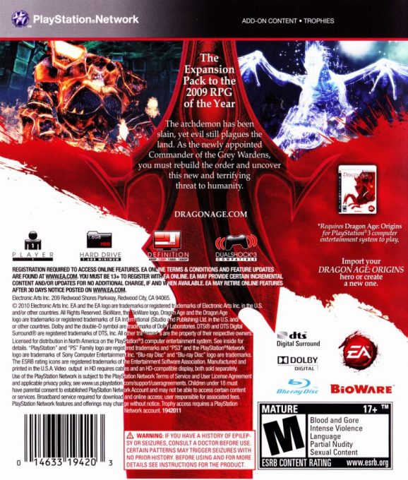 Dragon Age : Origins - Awakening dos