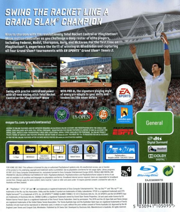 Grand Chelem Tennis 2 - Dos