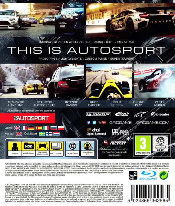 GRID : Autosport dos