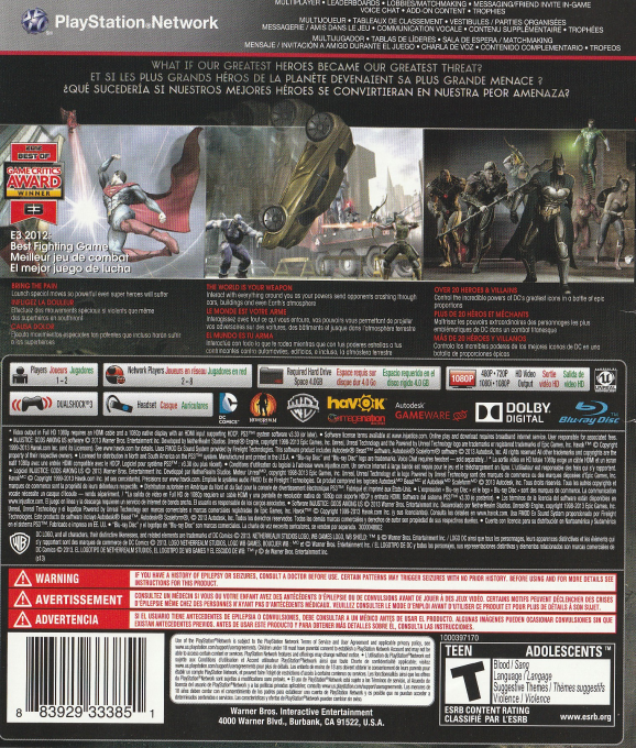 Injustice : Les Dieux sont Parmi Nous - Dos