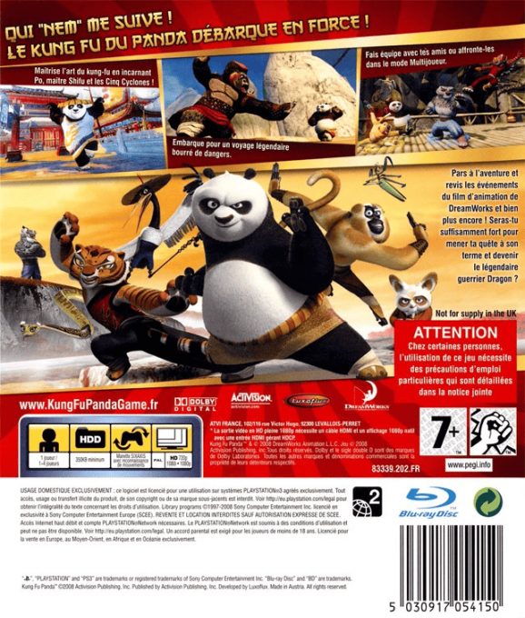 Kung Fu Panda - Le Jeu - Dos