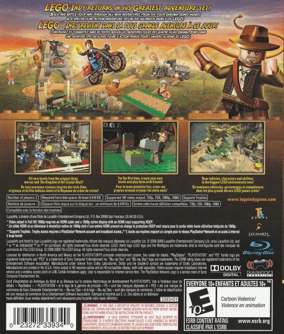 LEGO Indiana Jones 2 : L'aventure Continue dos