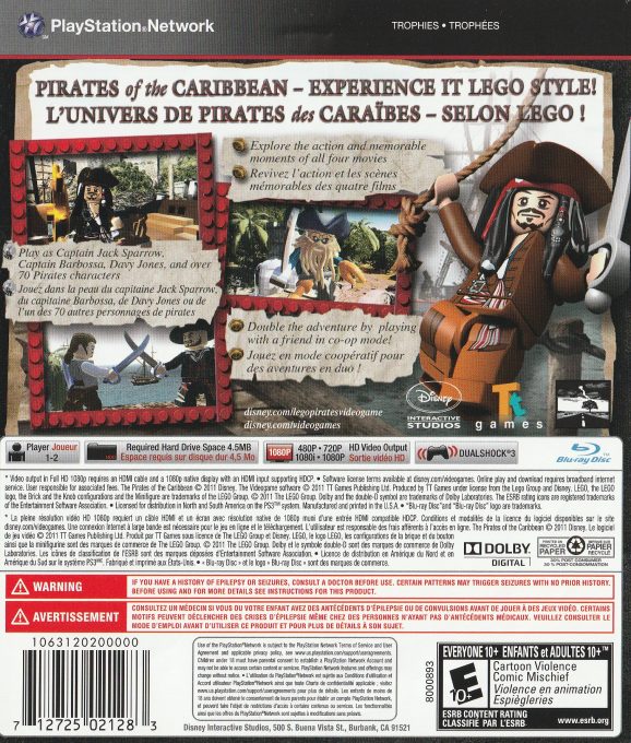 LEGO Pirates des Caraïbes : Le Jeu Vidéo dos