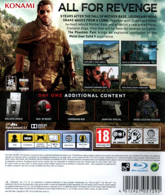 Metal Gear Solid V : The Phantom Pain - Dos