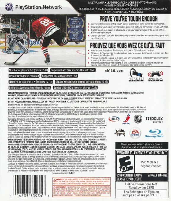 Nhl 10 dos