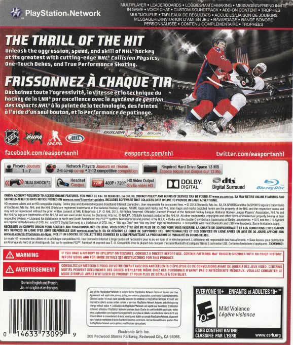 Nhl 14 dos