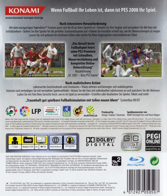 Pro Evolution Soccer 2008 dos